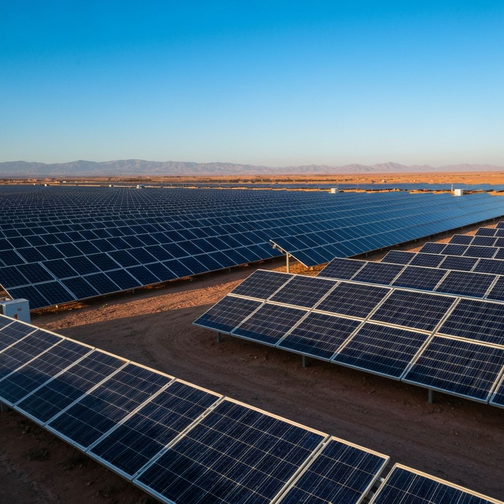 Large-scale solar panel installation in Morocco